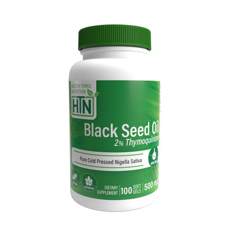 Black Seed Oil 500Mg 100 Softgels (2% Thymoquinone) (Cold Pressed) (Non-Gmo) by Health Thru Nutrition