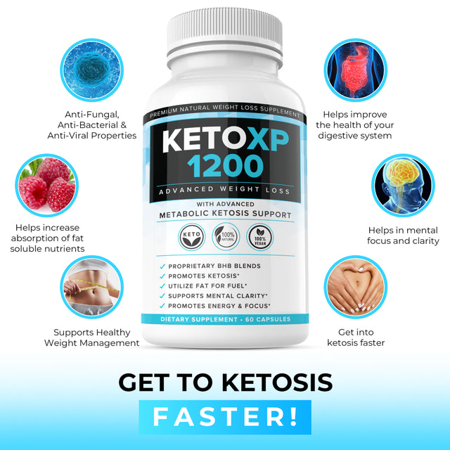 Keto XP 1200 Fat Burner Weight Loss Diet Pills Supplement for Men and Women 60 Cpasules