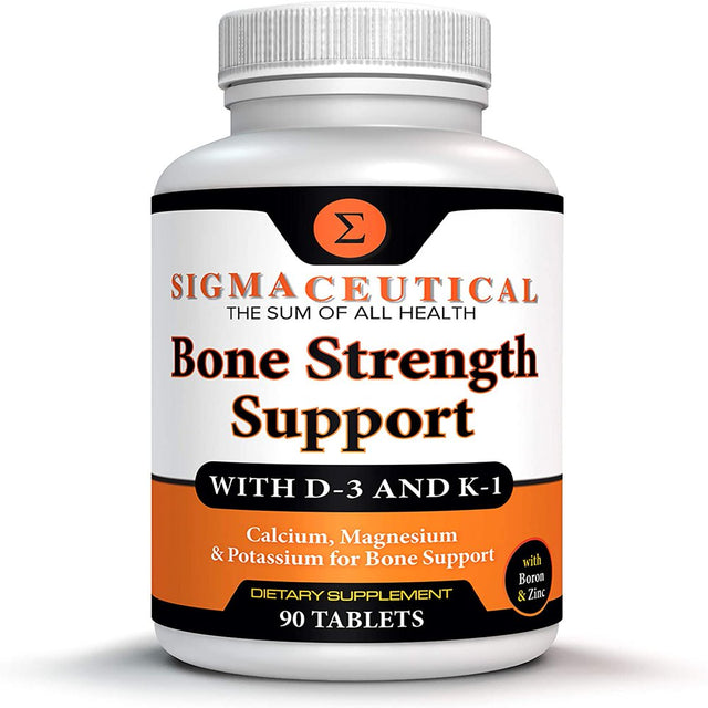 Sigmaceutical Bone Strength Calcium Supplement - Bone Health Boron Supplement - Calcium with Vitamin D3 - Calcium Magnesium Zinc - 90 Tablets