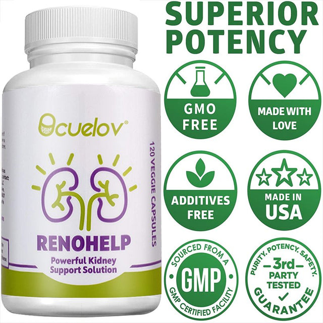 Supports Kidney Health All Natural Kidney Support Supplement to Improve Overall Kidney Function, Creatinine Levels, and Glomerular Filtration