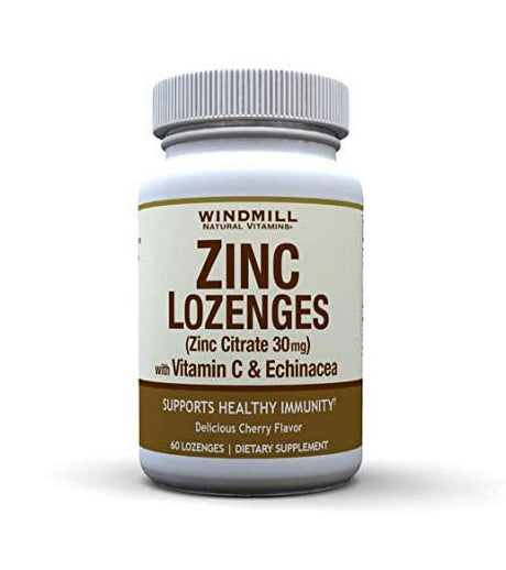 Windmill Health Products Zinc Lozenges with Echinacea and Vitamin C 60 Lozenges, 60 Count