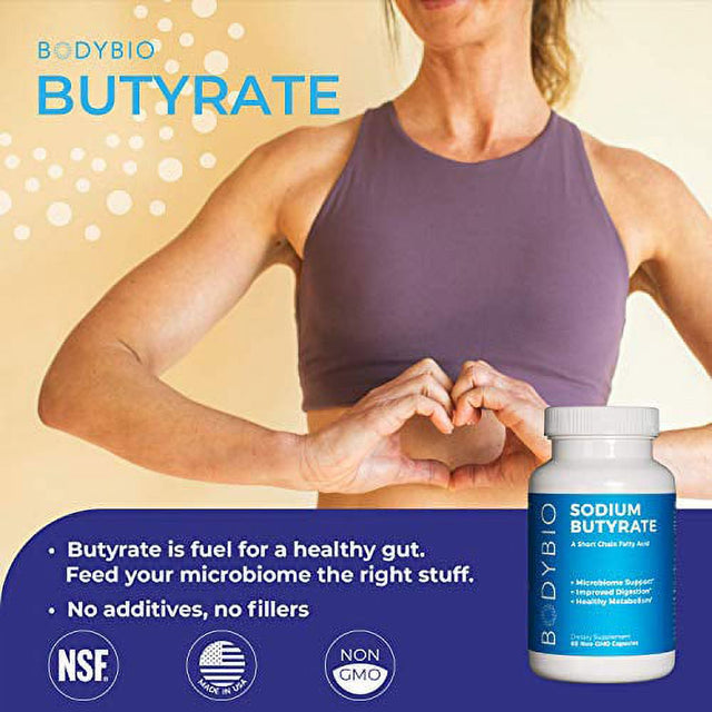 Bodybio Sodium Butyrate Gut Health Supplement 100 Capsules