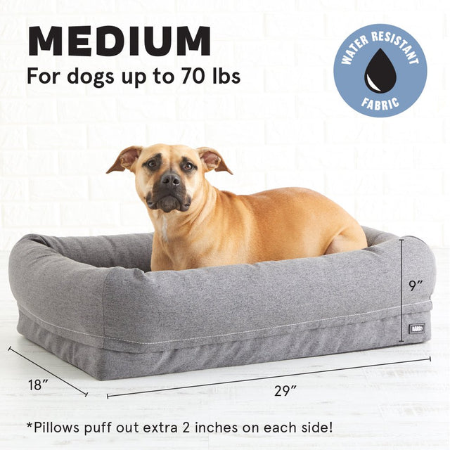 BARK 2-In-1 Memory Foam Cuddler Dog Bed | Plush Orthopedic Joint Relief Crate Lounger or Donut Pillow Bed, Machine Washable + Removable Cover | Waterproof Lining | Includes Toy