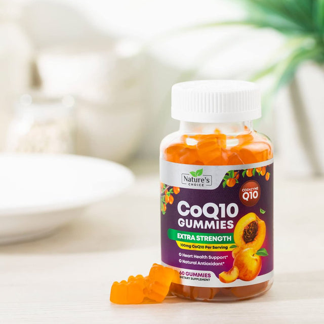 Nature'S Coq10 100Mg Gummies, 3X Better Absorption, Antioxidant for Heart Health Support & Energy Production, Ultra Coenzyme Q10 Vitamins, Coq 10 Supplements, Dietary Supplement, Non-Gmo - 60 Gummies