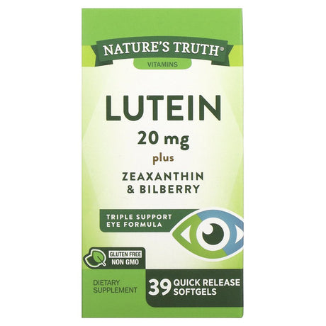 Lutein and Zeaxanthin with Bilberry 20 Mg | 39 Softgels | Non-Gmo & Gluten Free | by Nature'S Truth