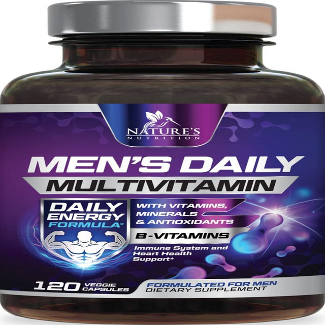 Nature'S Daily Multivitamin for Men - Mens Multivitamins Supplement, with Vitamin A, B12, C, & D, Daily Nutritional Support, Multivitamin Supplement, Non-Gmo Vitamins for Men, 60 Day Supply, 120 Count