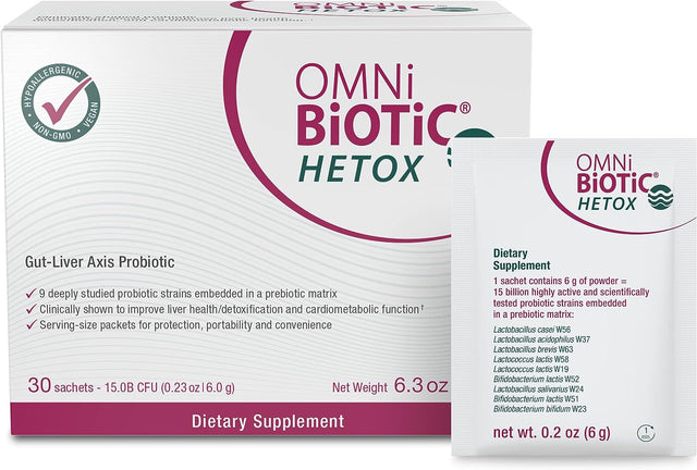 HETOX Probiotic Liver Detox - Bifidobacterium & Lactobacillus Probiotic Supplement - Hypoallergenic Gut-Liver Support - Non-Gmo Detox Cleanse for Men and Women