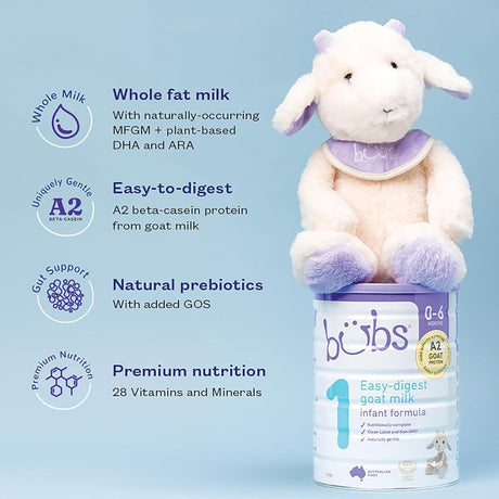 Aussie Bubs Goat Milk Infant Formula Stage 1, 800G Non-Gmo 0-6 Month