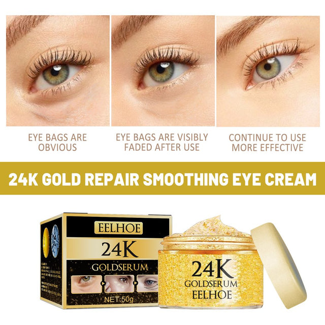 Pure 24K Gold Eye Cream Real Luxury Effect Beauty of Nature Nourishment Hydrating,50G,3 Pack