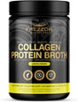 FREZZOR 100% Grass-Fed Collagen Protein Bone Broth, New Zealand Bovine Collagen Peptides Type I II III V VI VIII IX, Joint Pain, Anti-Aging, Weight-Loss, Improves Digestion, Lemon Ginger Flavor