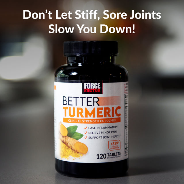 Force Factor Better Turmeric Joint Support Supplement with Turmeric and Curcumin, 120 Tablets