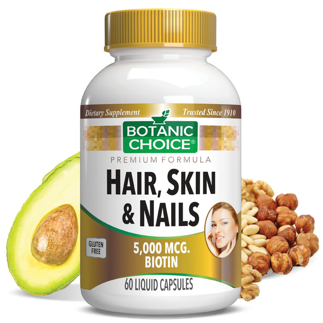 Botanic Choice Hair, Skin & Nails Formula Beauty Dietary Supplement, 60 Capsules