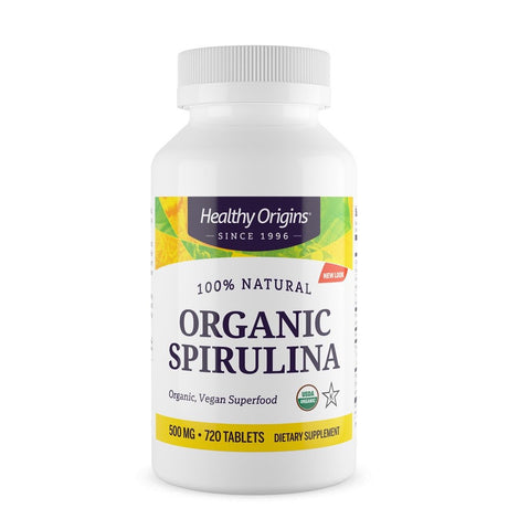 Healthy Origins Organic Spirulina -- 500 Mg - 720 Tablets