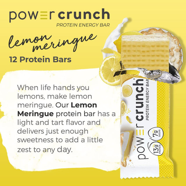 Bionutritional Research Group Power Crunch Protein Energy Bar, Lemon Meringue, 12 Count (16.8Oz) (480G)