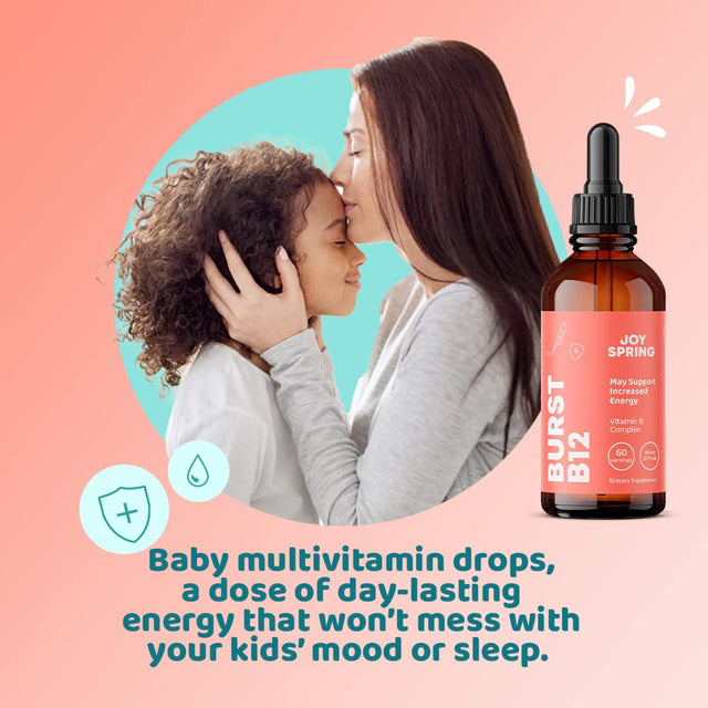 Burst Liquid B12 for Kids Complex Supplement - Herbal Liquid Vitamin B12 Drops - Fill in Dietary Gaps - Balanced B Complex for Kids Formula with B2, B6, B12, and B5 - Help Boost Immune Function