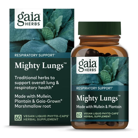 Gaia Herbs Mighty Lungs - 60 Vegan Liquid Phyto-Caps (20-Day Supply)