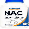 Nutricost NAC (N-Acetyl L-Cysteine) 600Mg, 180 Capsules - Non-Gmo, Gluten Free Supplement