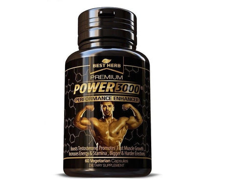 POWER 3000 MALE PERFORMANCE ENHANCER TESTOSTERONE BOOSTER MUSCLE GROWTH 60 CAPSULES