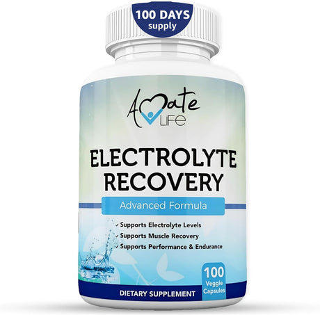 Electrolyte Capsules Infused with Vitamin D3, Magnesium, Potassium and Calcium Supplement Supports Muscle Recovery, Performance & Endurance - 100 Vegetable Capsules | Made in USA