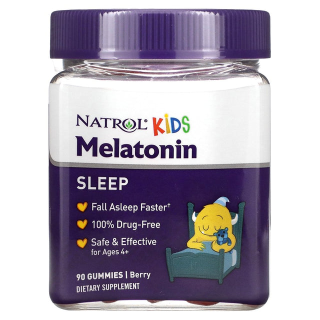 Natrol, Kids, Melatonin, Ages 4+, Berry, 90 Gummies