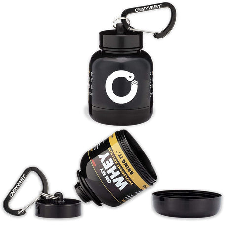 Protein Powder and Supplement Funnel Keychain, Portable To-Go Container for the Gym, Workouts, Fitness, and Travel - TSA Approved, Combo 2-Pack W/ 1 Modern & 1 Classic