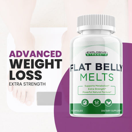 (1 Pack) Flat Belly Melts - Keto Weight Loss Formula - Energy & Focus Boosting Dietary Supplements for Weight Management & Metabolism - Advanced Fat Burn Raspberry Ketones Pills - 60 Capsules