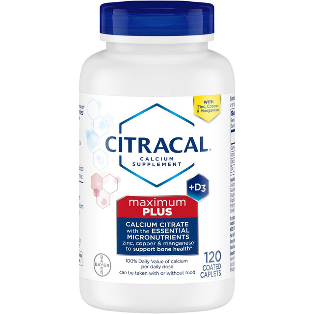 Citracal Maximum plus Calcium Citrate with Vitamin D3, Caplets, 120Ct