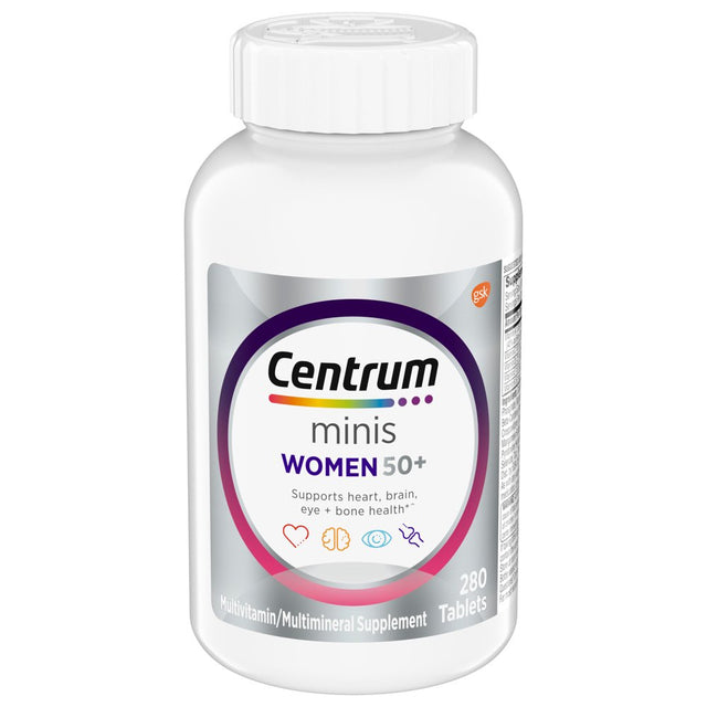 Centrum Minis Silver Womens 50 plus Vitamins, Multivitamin Supplement, Supports Memory and Cognition, 280 Count