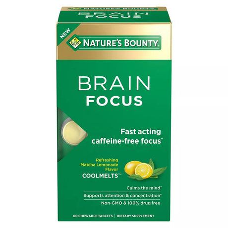 Nature'S Bounty Brain Focus Brain Supplements Chewable Tablets, 60 Ct.