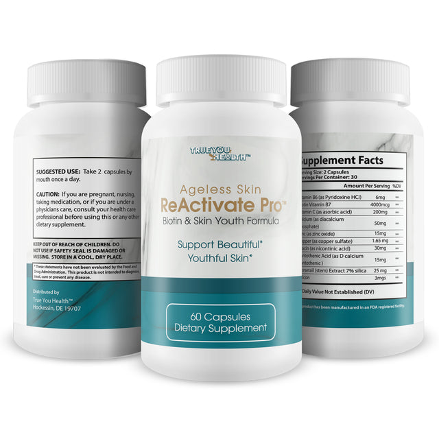 Reactivate Pro - anti Wrinkle Pills - Our Best Reactivate Pills for Youthful Skin Health - Premium Biotin Skin Youth Formula - anti Wrinkle Reactivate Pills - Pro Reactivate anti Aging Pills for Skin