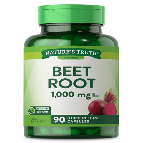 Beet Root Capsules | 1000Mg | 90 Pills | Herbal Extract | Gluten Free & Non-Gmo Supplement | by Nature'S Truth