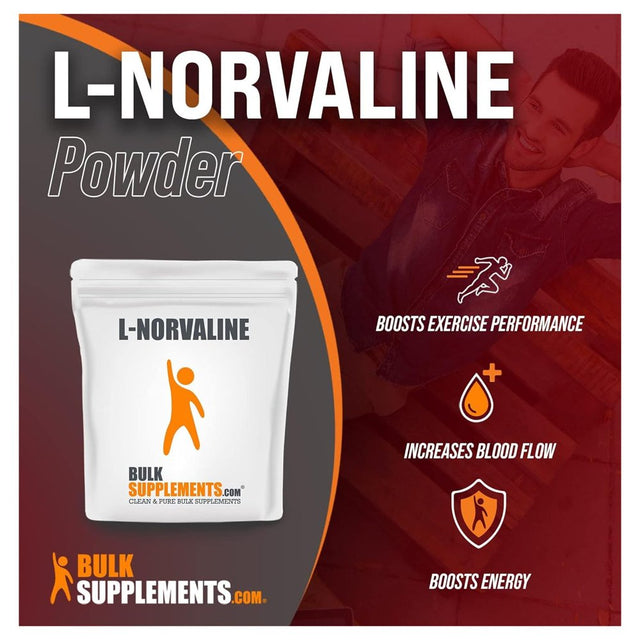 BULYAXIA L-Norvaline Powder - Amino Acids Supplement for Energy, Nitric Oxide Supplement - Gluten Free - 400Mg per Serving, Multiple Servings (500 Grams - 1.1 Lbs)