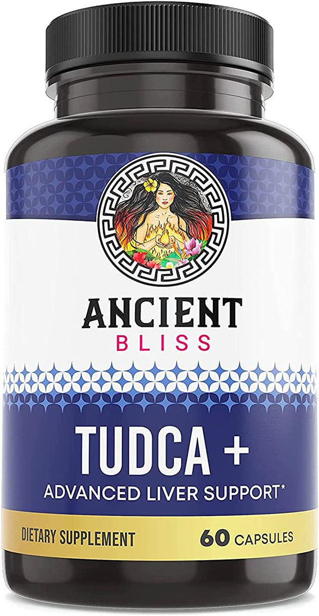 Ancient Bliss TUDCA 500Mg, (Tauroursodeoxycholic Acid)- Bile Salts Liver Support Supplement, Natural Bitter Taste- Vegan , Non GMO, Gluten Free Capsules