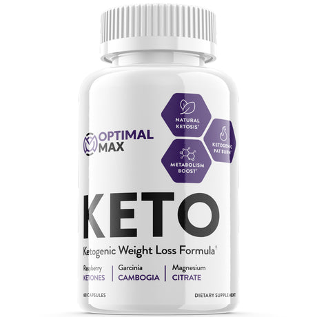 Optimal Max Keto - Ketogenic Weight Loss Formula - Energy & Focus Boosting Dietary Supplements for Weight Management & Metabolism - Advanced Fat Burn Ketones Pills - 60 Capsules (1 Pack)