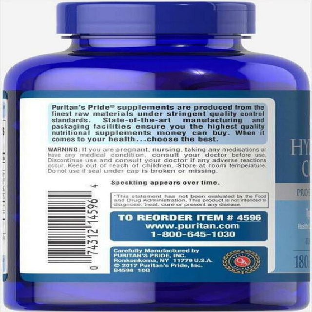 Puritan'S Pride Hydrolyzed Collagen 1000 Mg - 180 Caplets Protein Supplement (3-PACK)