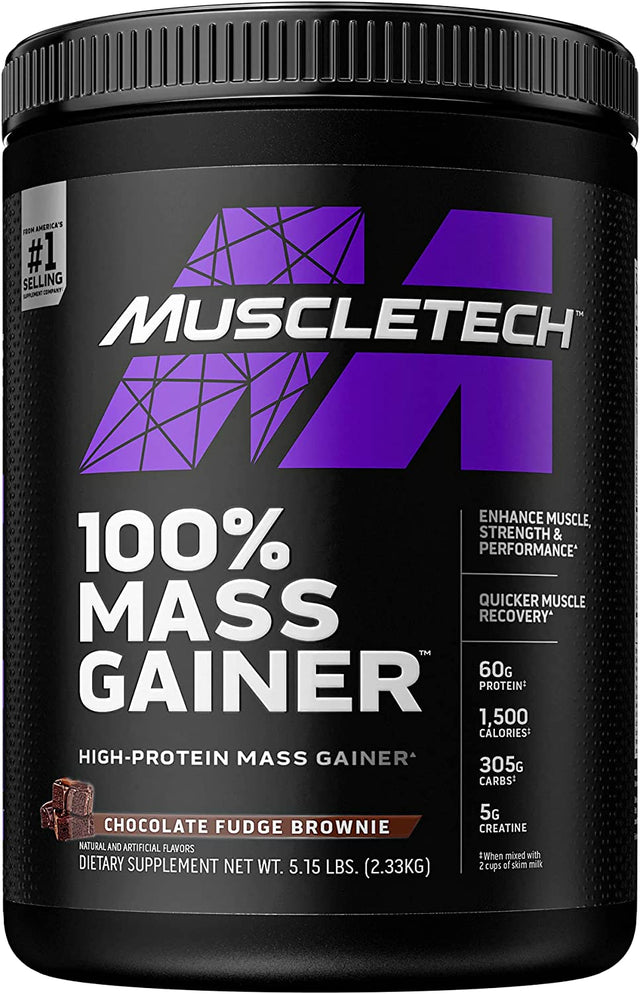 Mass Gainer Muscletech 100% Mass Gainer Protein Powder Protein Powder for Muscle Gain Whey Protein + Muscle Builder Weight Gainer Protein Powder Creatine Supplements Chocolate, 5.15 Lbs