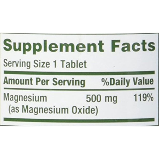 Natures Bounty Magnesium 500Mg, 100 Count, Pack of 2