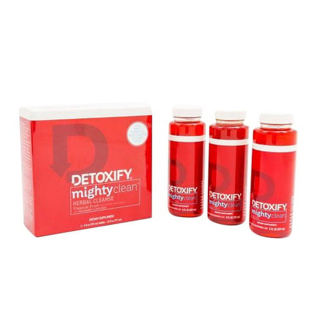 Detoxify Mighty Clean Herbal Cleansing Detox Supplement Drink, 8 Oz X 3 Ea