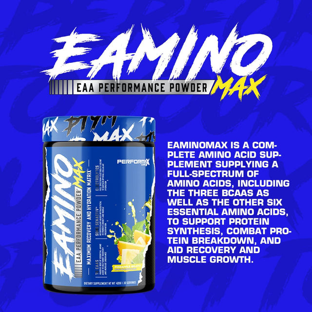 Eaminomax Amino Acid Performance Powder | 7 Total Grams of BCAA Amino Acids & Essential Amino Acids | Recovery – Hydration – Endurance | 30 Servings (Cucumber Lime)