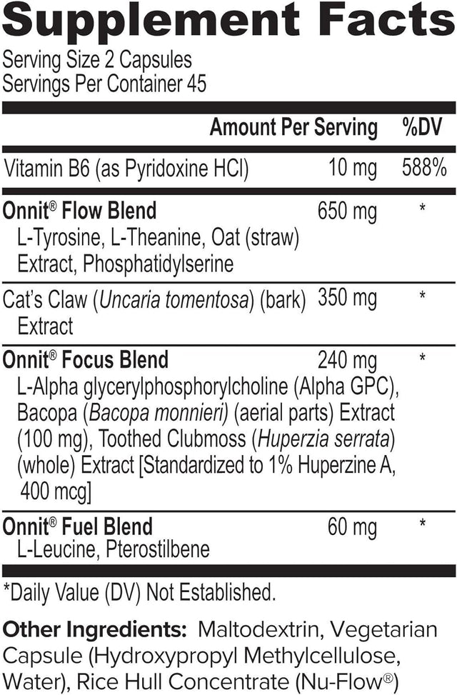 ONNIT Nootropic + Preworkout Stack - Alpha Brain (90Ct) + Total Nitric Oxide (Harvest Fruit)