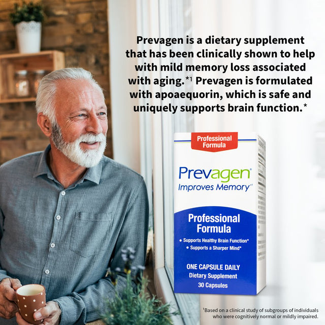 Prevagen Improves Memory - Professional Strength 40Mg, 30 Capsules |2 Pack| with Apoaequorin & Vitamin D | Brain Supplement for Better Brain Health, Supports Healthy Brain Function and Clarity