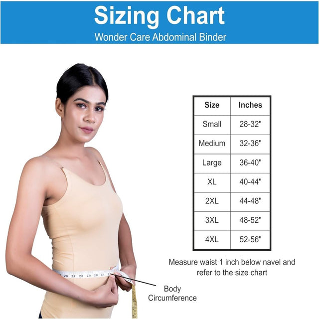 Wonder Care-Abdominal Binder Lower Waist Support Belt after C-Section Delivery for Women Slim Support Elastic Maternity Tummy Waist Belly Trimmer Fat Burner Post-Natal Operative Belt-L