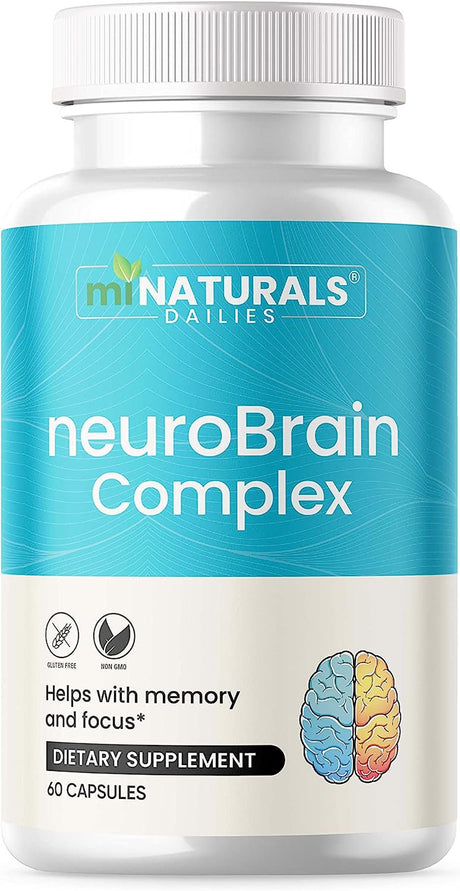 Brain Memory Supplement | Advanced Formula for Seniors | Caffein Free Pills | Capsules with Vitamins and Bacopa Monnieri for Cognitive Mind Health by Minaturals