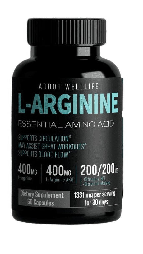 Nitric Oxide L-Arginine Pre Workout+Testosterone Booster,Muscle,Multivitamin Men 60 Capsules