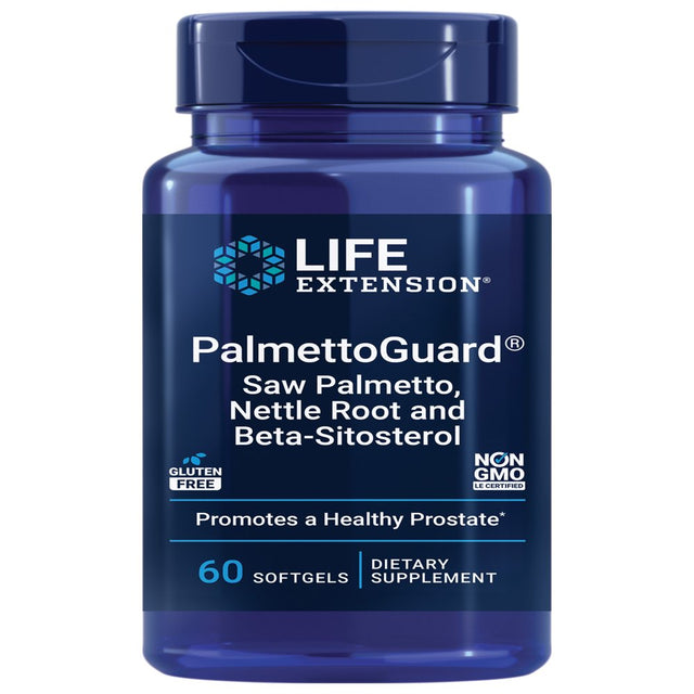 Life Extension Palmettoguard® Saw Palmetto, Nettle Root and Beta-Sitosterol - Supports Healthy Prostate Function & Hormone Metabolism - Gluten-Free, Non GMO - 60 Softgels