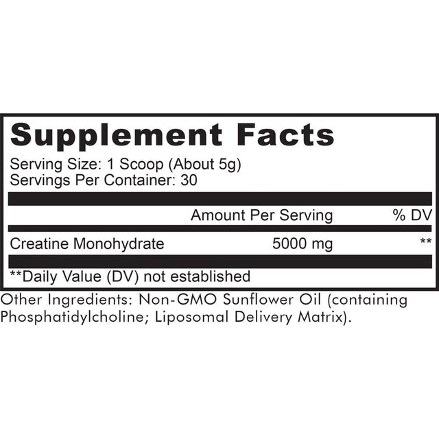 Codeage Liposomal Creatine Monohydrate Powder Supplement, Unflavored, 1-Month Supply, 30 Servings