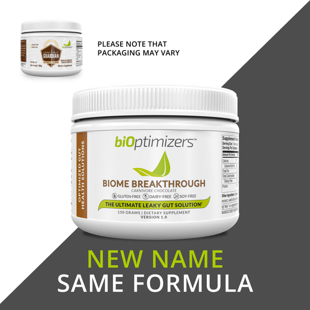 Biome Breakthrough by Bioptimizers: Leaky Gut Repair Powder, Chocolate, 150G