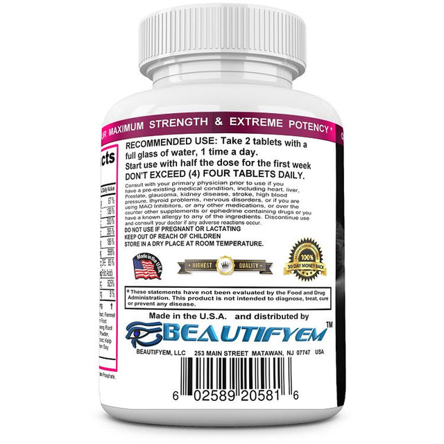 BUTT X LARGE V-2 Pills with Added Multivitamin and Amino Acids to Boost the Results. (Not a Cream) 60 Tablets