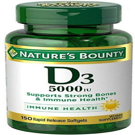 Nature'S Bounty Vitamin D-5000 IU Softgels, Maximum Strength 150 Ea