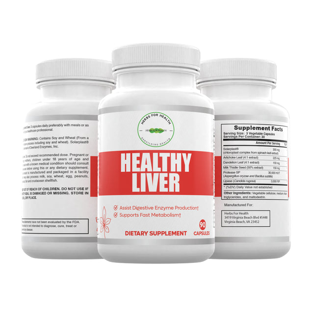 Herbs for Health Healthy Liver Herbal Supplements 90 Counts